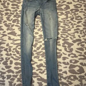 Hollister Light Blue Distressed Skinny Jeans